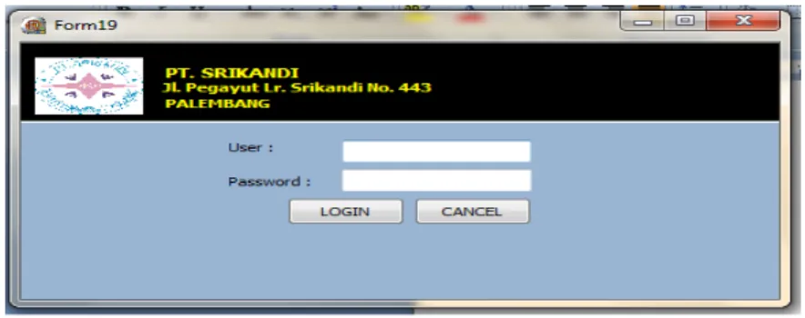 Gambar 5. Form Login Menu utama