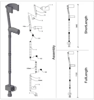 Gambar 8. Elbow Crutch Portable 2D dan 3D untuk Dewasa 