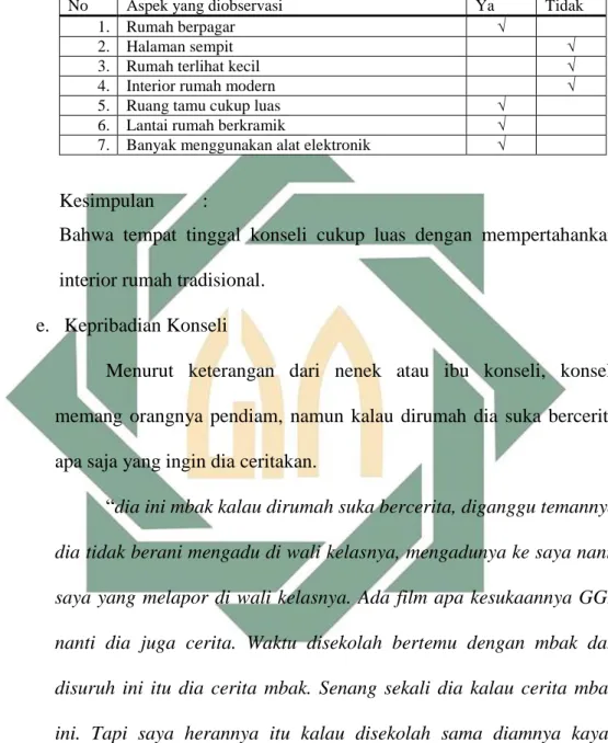 Tabel 2.3. Hasil Observasi 77