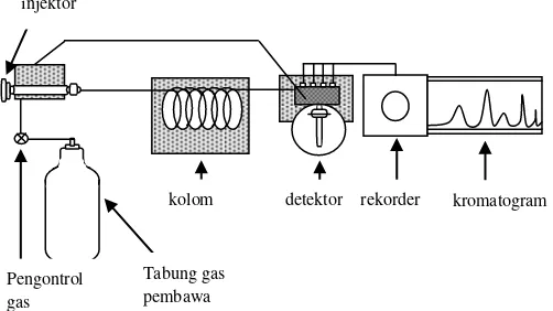 Gambar 3.  Skema alat kromatografi gas 
