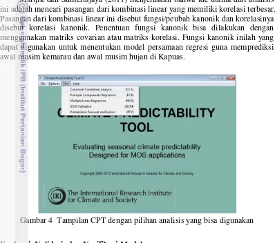 Gambar 4  Tampilan CPT dengan pilihan analisis yang bisa digunakan 
