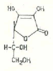 Gambar 1.4   Struktur molekul asam askorbat (Connors dkk., 1992). 