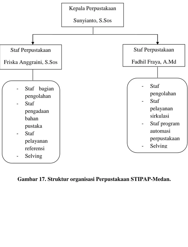 Gambar 17. Struktur organisasi Perpustakaan STIPAP-Medan. 