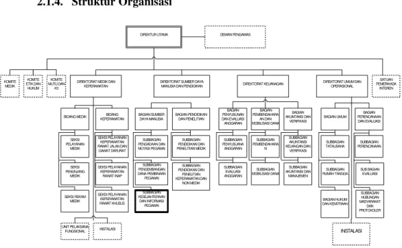 Gambar 2.3 Struktur Organisasi RSUP Dr. Hasan Sadikin Bandung  Struktur Organisasi Sumber Daya Manusia RSUP