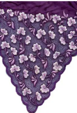 Gambar 6.10: Corak bunga-bungaan dengan teknik sulam kerawang