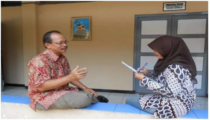 Gambar 6 Wawancara dengan Kepala Sekolah, Bapak Drs. Al Bekti Wisnu Tomo M M 