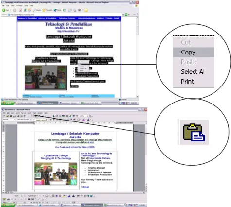 Gambar 2. Mengcopy dan paste dari format html ke doc 