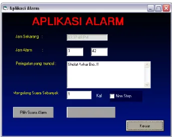 Gambar 5. Menu Setting Aplikasi Alarm 