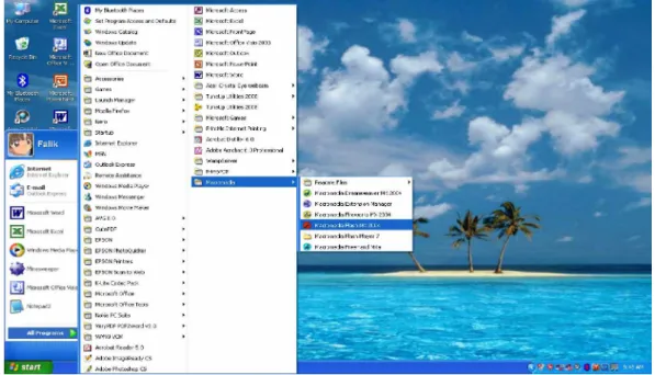 Gambar 3.8 Cara memulai program Flash MX