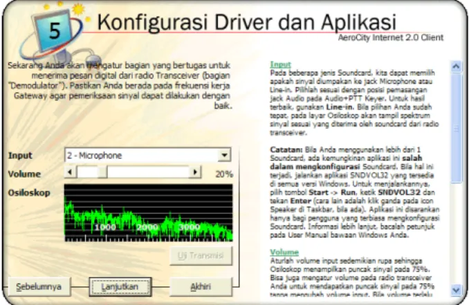 Gambar 9: Menentukan Input Soundcard 