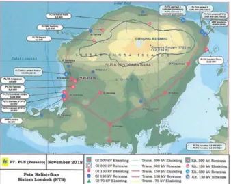 Gambar 2: Peta Sistem Kelistrikan Pulau Lombok 