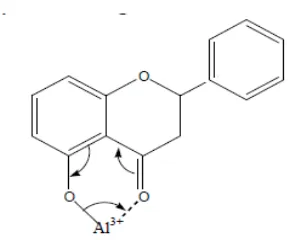 Gambar 11. Struktur kompleks Flavon-AlCl3(Markham, 1988). 