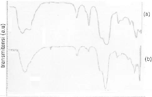 Gambar 4. Spektogram: (a) HY pasca pengembanan dan (b) CoMo/HY 