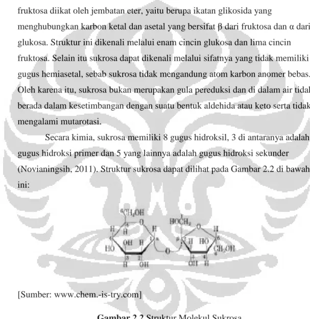 Gambar 2.2 Struktur Molekul Sukrosa 
