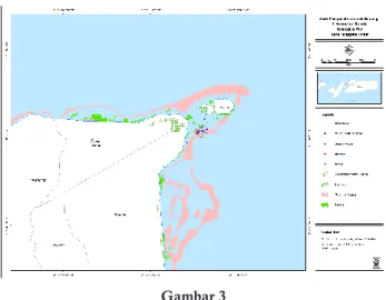 Gambar 3. Peta lokasi pengamatan  tingkah laku duyung di Kabola 