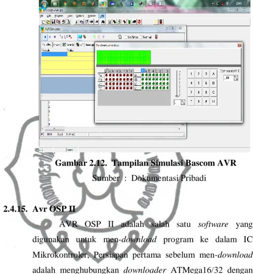 Gambar 2.12.  Tampilan Simulasi Bascom AVR   Sumber  :  Dokumentasi Pribadi 