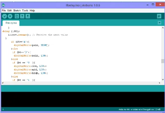 Gambar 2.5.  Tampilan Listing Programm pada Arduino  Setelah  selesai  mengetik    program  maka 