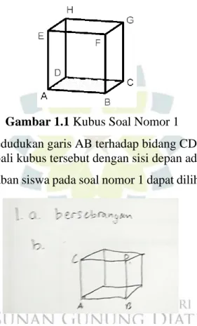 Gambar 1.1 Kubus Soal Nomor 1 