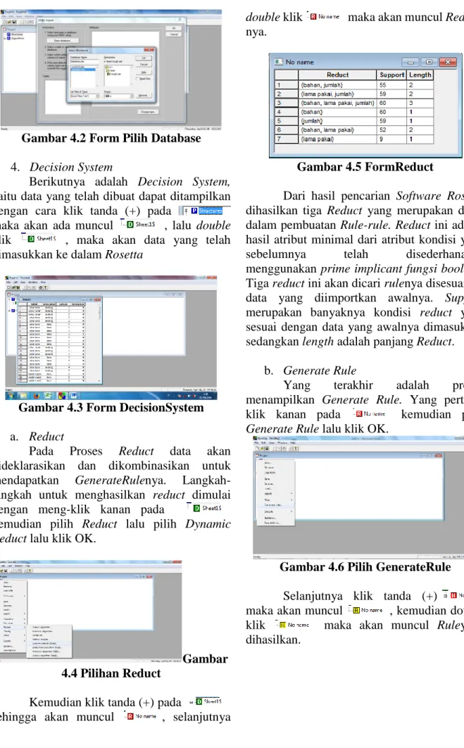 Gambar 4.3 Form DecisionSystem  a.  Reduct 