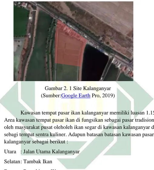 Gambar 2. 1 Site Kalanganyar  (Sumber:Google Earth Pro, 2019) 