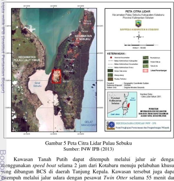 Gambar 5 Peta Citra Lidar Pulau Sebuku 
