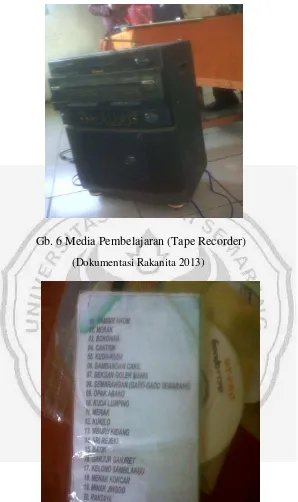 Gambar nomor6 dan 7 tape recorder dan kaset VCD. Pada saat berapresiasi 
