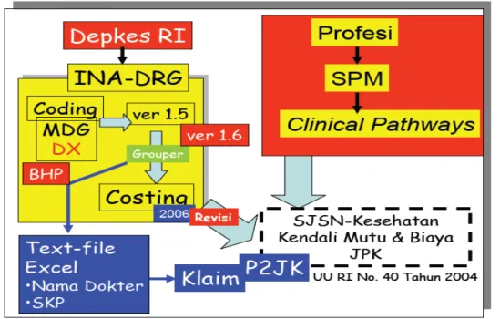 Gambar 1. Peran profesi dengan membuat Clinical Pathways dalam INA DRG sebagai sistem pembiayaan Casemix