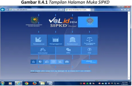 Gambar II.4.1 Tampilan Halaman Muka SIPKD 