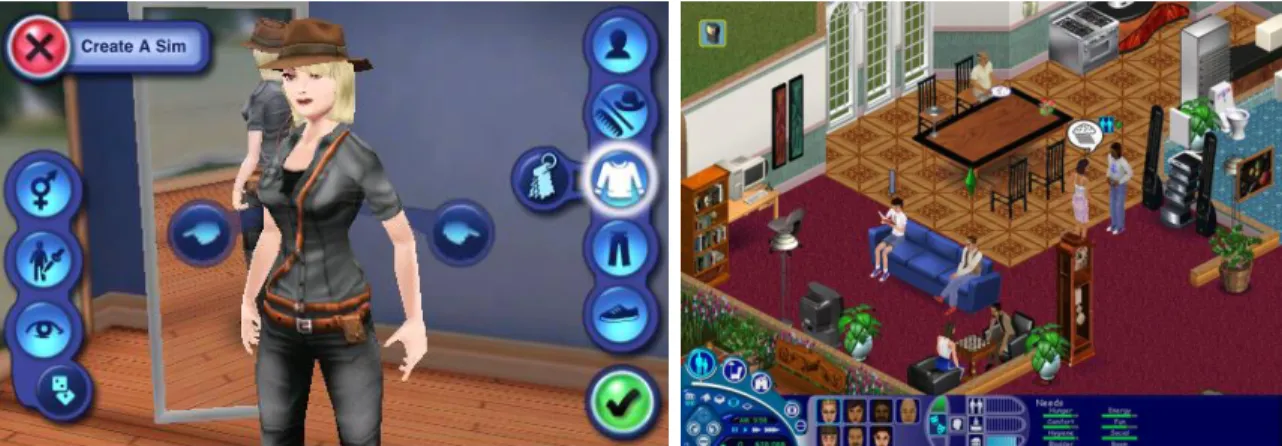 Gambar 3. Game Online The Sims yang memberikan simulasi kehidupan sehari-hari kepada  pemain, sehingga pemain dapat bermain sebagai dirinya yang diinginkan 