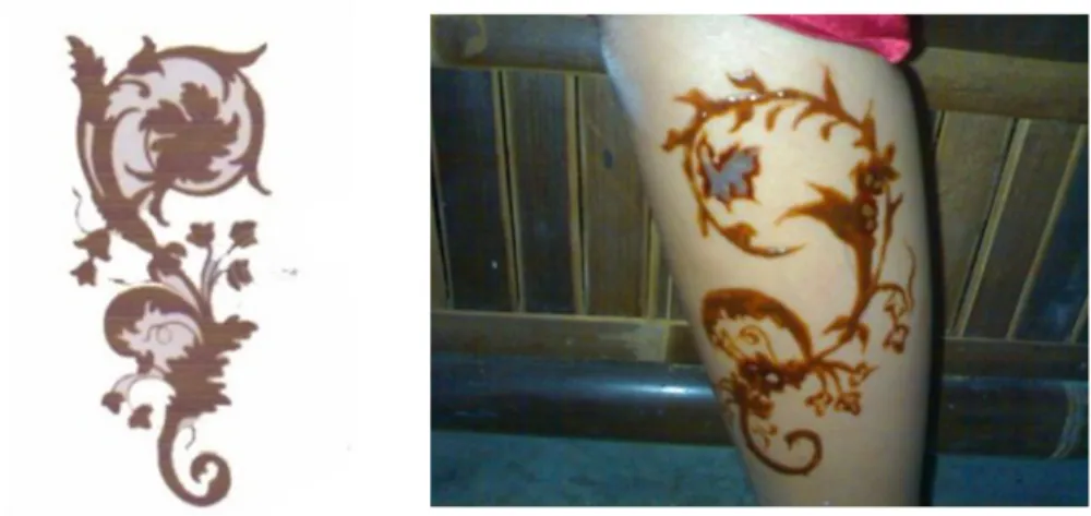 Gambar 39: Konsep Body Painting pada Kaki (Sketsa: Puspa Imaningrum, 2012)