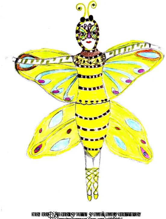 Gambar 27. Desain Kostum Kupu-kupu Keseluruhan (Sketsa: Erytrina Arumatika, 2012)
