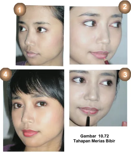 Gambar  10.72  Tahapan Merias Bibir 