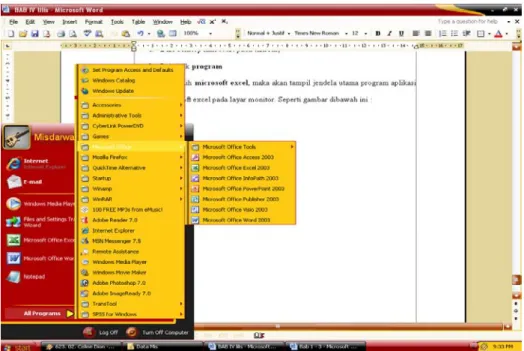 Gambar 5.1 Tampilan Cara Pengaktifan Excel 