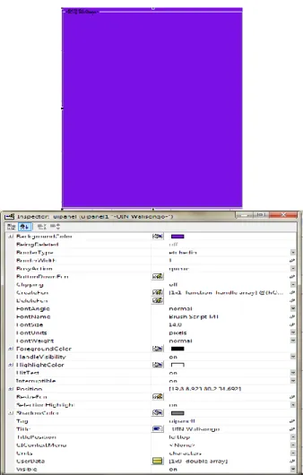 Gambar 4.10 Tampilan Desain Panel dengan Property  Inspector GUI Matlab 