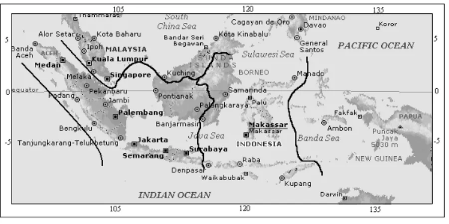 Gambar 5. Pembagian Wilayah Waktu Indonesia Tahun 1988  sampai sekarang