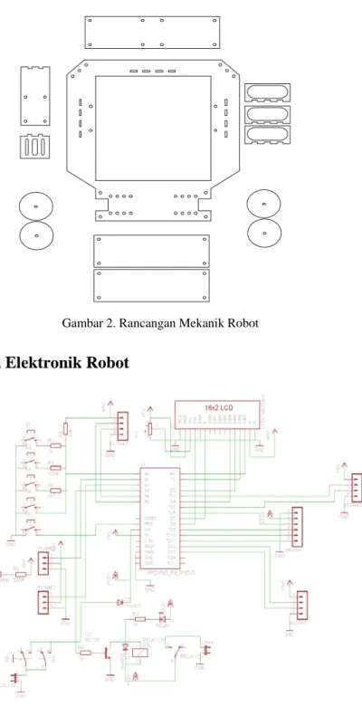 Gambar 2. Rancangan Mekanik Robot 