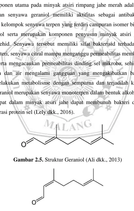 Tabel II.1 Senyawa Hasil Analisis GC-MS Minyak Atsiri Jahe Merah 