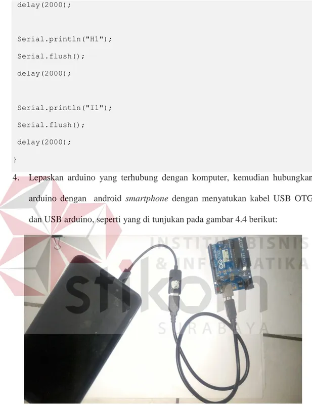Gambar 4.4 Menyatukan Kabel USB OTG dan USB Arduino 
