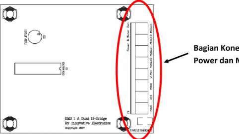 Gambar Keterangan Conector pada Driver H – Bridge 
