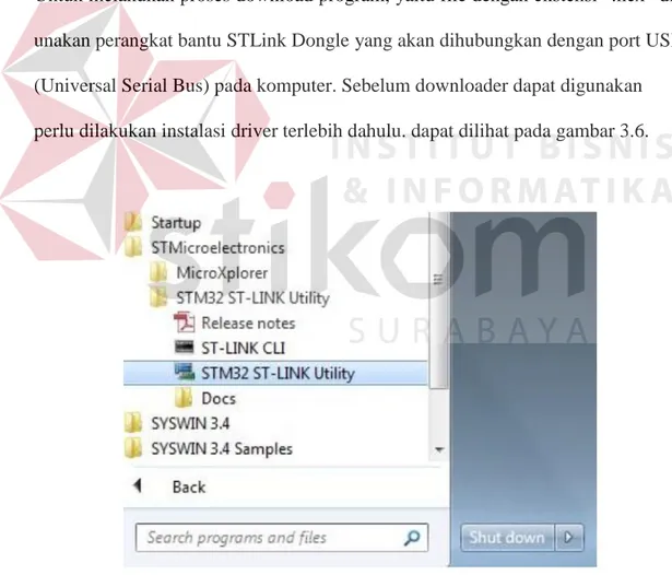 Gambar 3.6  ST-link UItility 