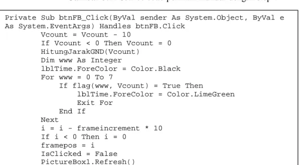 Gambar 3.12 Source code perintah mundur dengan step 10 