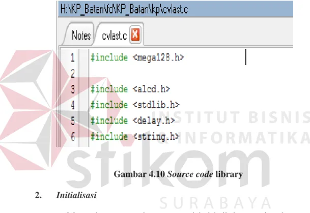 Gambar 4.10 Source code library  2.  Initialisasi 