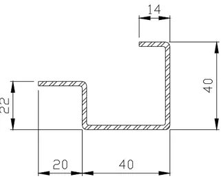 Gambar 4.3 Penampang frame tegak belakang kanan dan kiri 