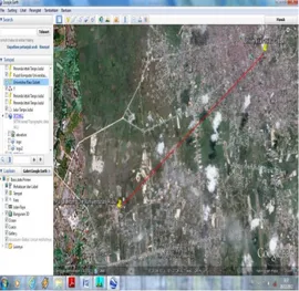 Gambar 3.1 Lokasi perancangan  Dari  gambar  peta  digital  Google  Earth  di  atas,  tampak  lokasi  yang  akan  dirancang