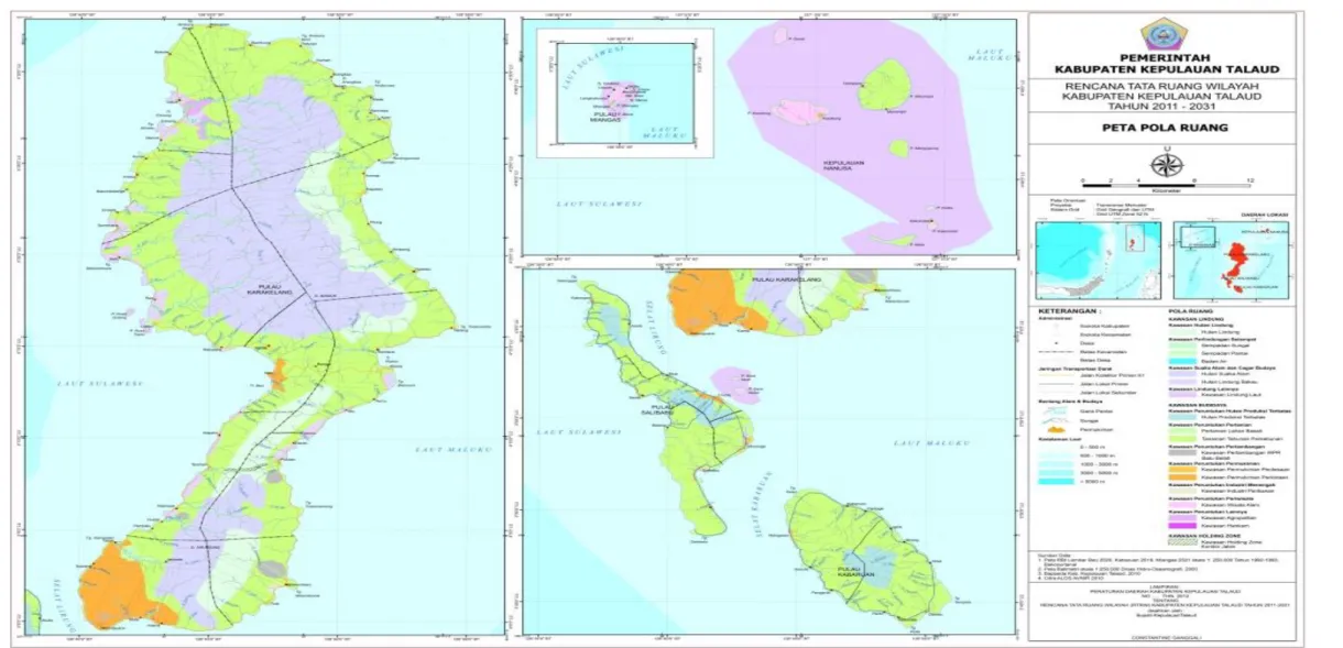 Gambar 2.4  Peta Pola Ruang  Kabupaten Kepulauan Talaud  4.   