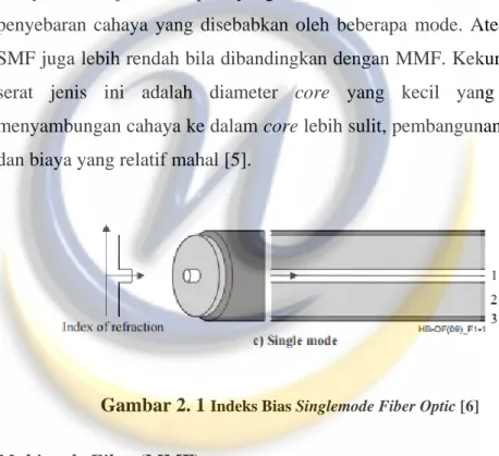 Gambar 2. 1  Indeks Bias Singlemode Fiber Optic [6]