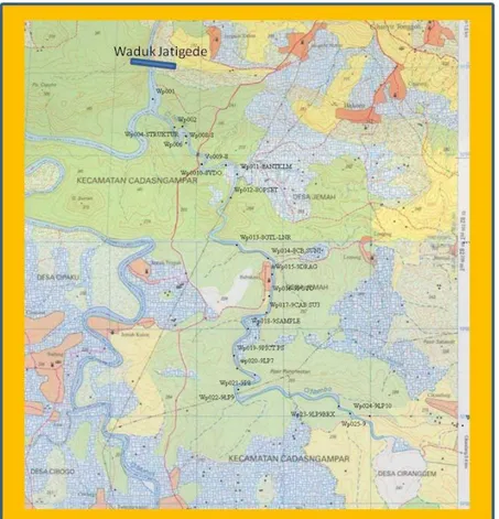 Gambar 3. Peta lintasan sungai Cinambo 