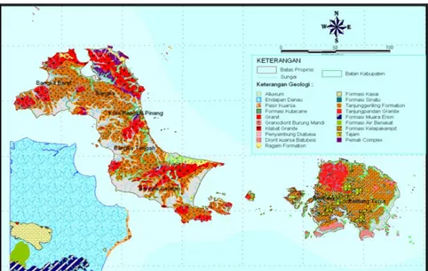 Gambar 1  Peta Geologi Daerah Bangka Belitung  [5]