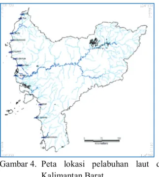 Gambar 5.  Peta distribusi pemukiman  penduduk di Provinsi Kalimantan  Barat. 