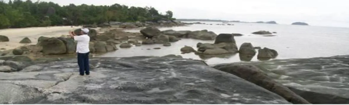Gambar 7. Singkapan Granit di Daerah Pantai Penganak 